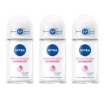 NIVEA Extra Bright 8 Super Food Vitamin C Collagen Booster Underarm Roll-On Deodorant, Alcohol-Free, 72HR Odor Protection, Smooth & Bright Skin, 50ml, 1.69oz, Pack of 3