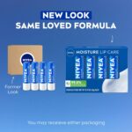 NIVEA Moisture Lip Care, Hydrating Lip Balm with Shea Butter, Nourishing Oils and Vitamin C & E, 3-in-1 Moisture, Repair and Nourish, 0.17 Oz Stick, Pack of 4 - Image 2