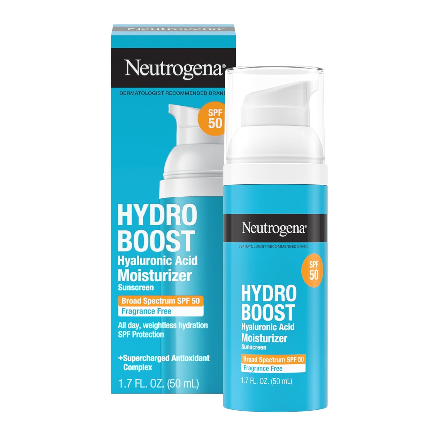 Neutrogena-Hydro-Boost-Hyaluronic-Acid-Face-Moisturizer-with-Broad-Spectrum.jpg Neutrogena Hydro Boost Hyaluronic Acid Face Moisturizer with Broad Spectrum SPF 50 Sunscreen, Non-Greasy, Fragrance Free Daytime Facial Moisturizer to Hydrate & Soothe Dry Skin, 1.7 fl. oz - Image 1