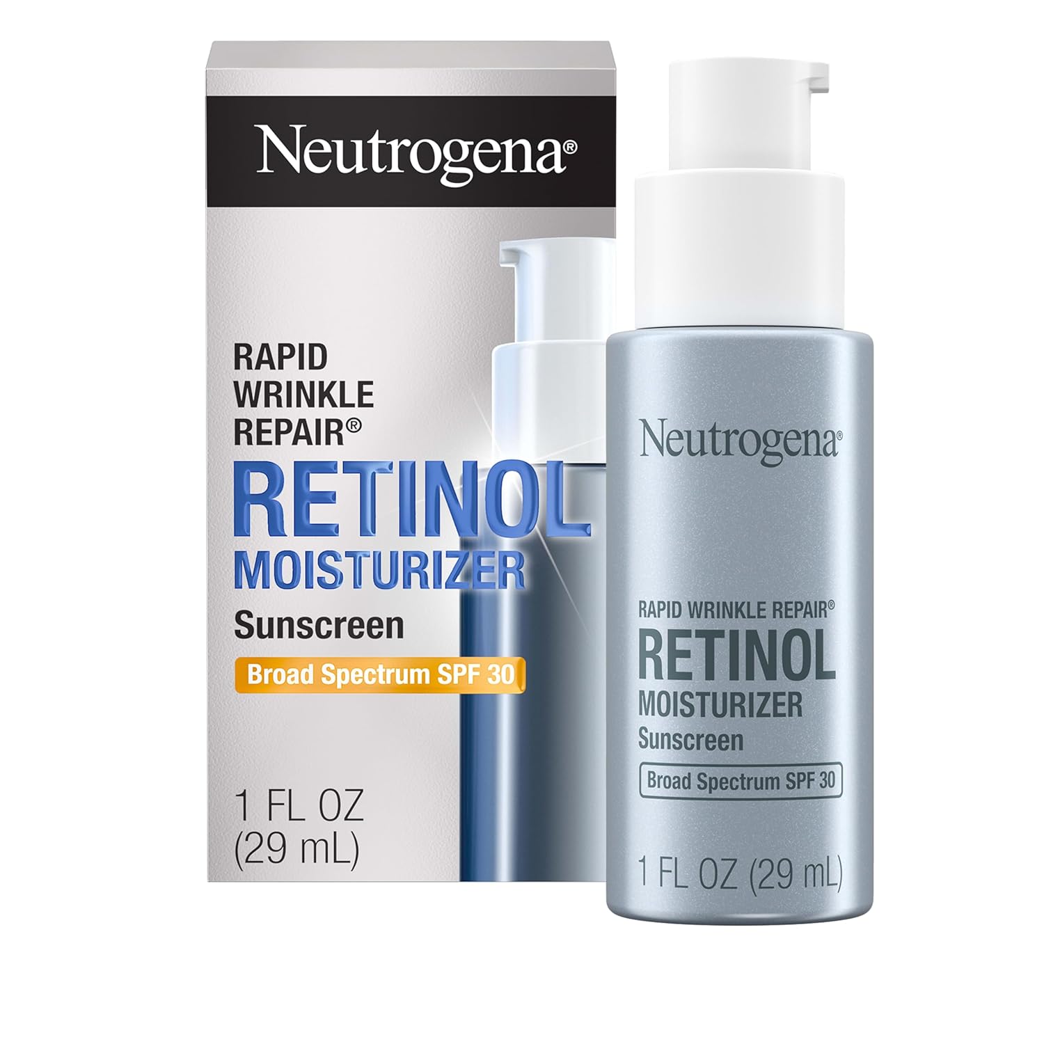 Neutrogena-Rapid-Wrinkle-Repair-Retinol-Face-Moisturizer-with-SPF-30.jpg Neutrogena Rapid Wrinkle Repair Retinol Face Moisturizer with SPF 30 Sunscreen, Daily Anti-Aging Face Cream with Retinol & Hyaluronic Acid to Fight Fine Lines, Wrinkles, & Dark Spots, 1 fl. oz - Image 1
