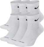 Nike Everyday Plus Dri-FIT Cushioned Ankle Athletic Training Casual Socks - 6 Pack