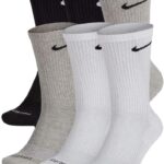 Nike Men's Everyday Plus Cushion Crew Socks (Large, Black/White)
