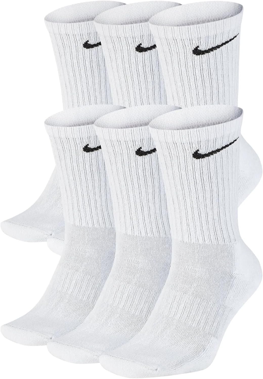 Nike-unisex-adult-Performance-Cushion-Crew-Socks-With-Band-6-Pairs.jpg Nike unisex-adult Performance Cushion Crew Socks With Band (6 Pairs) - Image 1