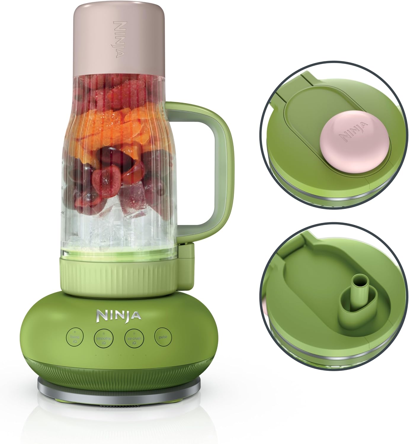 Ninja-Blendboss-Personal-Blender-for-Smoothies-Frozen-Drinks.jpg Ninja Blendboss™ | Personal Blender for Smoothies & Frozen Drinks | 26oz Travel Tumbler with LeakProof Lid, Chug Spout & Detachable Straw | Auto-iQ Technology | Watermelon Bubble Gum | DB351GN - Image 1