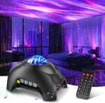 Northern Galaxy Light Aurora Projector with 33 Light Effects, Night Lights LED Star Projector for Bedroom Nebula Lamp, Remote Control, White Noises, Bluetooth Speaker for Parties Black