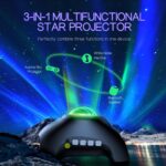 Northern Galaxy Light Aurora Projector with 33 Light Effects, Night Lights LED Star Projector for Bedroom Nebula Lamp, Remote Control, White Noises, Bluetooth Speaker for Parties Black - Image 2