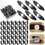 Nuanchu 66 Pcs Light Clips Set Compatible with Govee Pro H706 H806, 60 Mounting Clips & 6 Gable Light Bracket with 150 Screws Compatible with Govee Pro Outdoor Lights 100ft (Black)