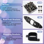 Nuanchu 66 Pcs Light Clips Set Compatible with Govee Pro H706 H806, 60 Mounting Clips & 6 Gable Light Bracket with 150 Screws Compatible with Govee Pro Outdoor Lights 100ft (Black) - Image 2