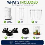 Nutribullet Pro Personal Blender, Shakes, Smoothies, Food Prep, and Frozen Blending, 32 Ounce Cup, 24 Ounce Cups, Flip-top Travel Lids, 900 Watt, Matte White - Image 2
