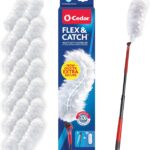 O-Cedar Flex & Catch Heavy Duty Dusting Kit with 15 Disposable Duster Refills | New & Improved Model | Extendable 3 Ft Handle with Stay-On Duster Hook | Traps 3X More Dust Than Feather Dusters