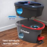 O-Cedar RinseClean Spin Mop & Bucket System + 2 Extra Mop Heads | Clean with Water | Removes 99% of Bacteria - Image 2