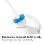 OXO Good Grips Compact Toilet Brush & Canister, Toilet Bowl Brush and Holder with Automatic Canister Door, Bathroom and Small Spaces Cleaning Supplies Essential - Image 2