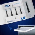 Oral-B iO Ultimate Clean Electric Toothbrush Head, Twisted & Angled Bristles for Deeper Plaque Removal, Pack of 4, Suitable for Mailbox, Black - Image 2