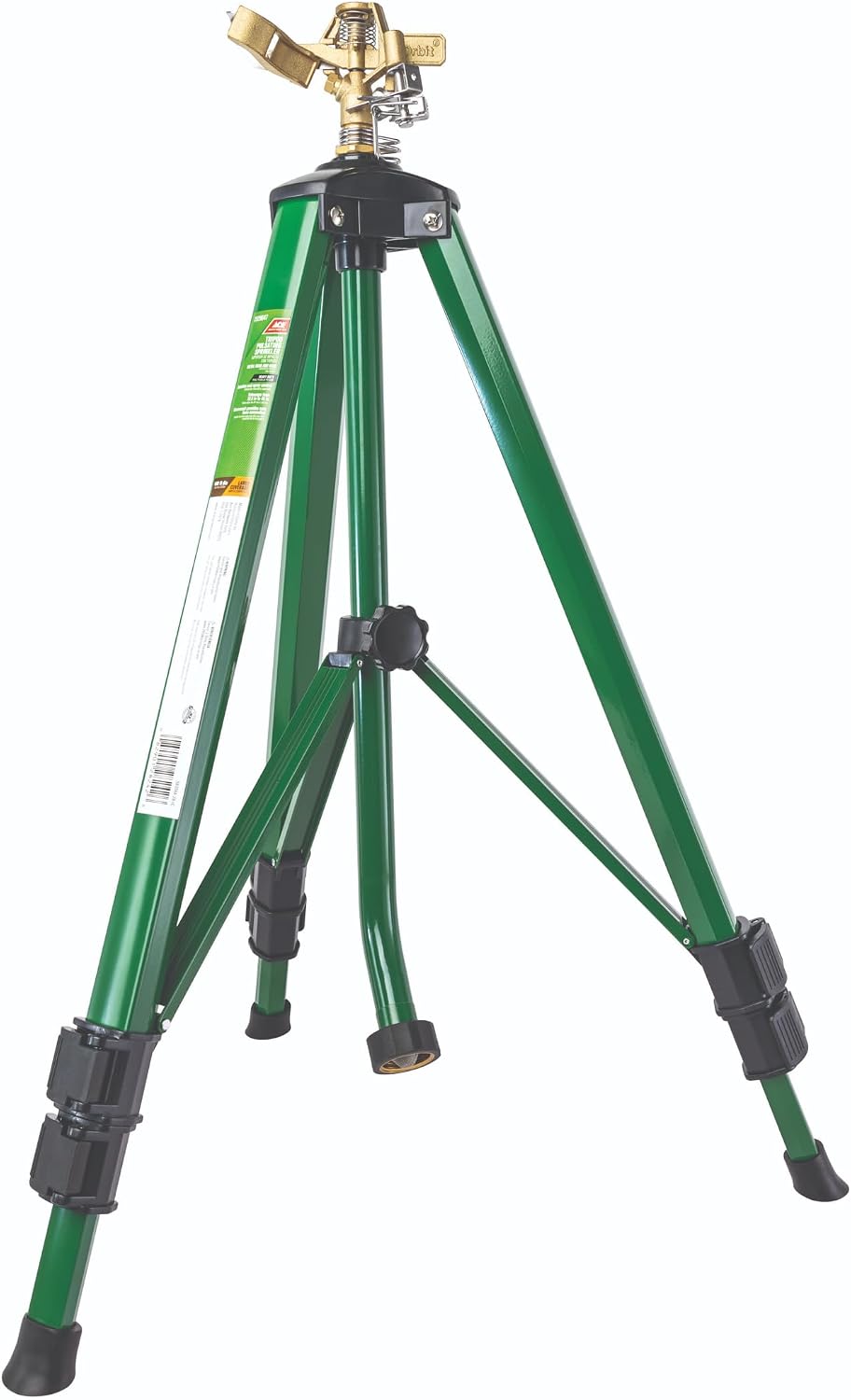 Orbit-12-Inch-Brass-Impact-Sprinkler-Adjustable-Metal-Tripod.jpg Orbit 1/2 Inch Brass Impact Sprinkler - Adjustable Metal Tripod - Long Range Lawn Watering System - 360 Degree Rotating Sprinkler - Heavy Duty Irrigation System - Adjustable 22-48 Inch Height - 58308 - Image 1