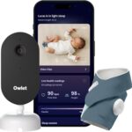 Owlet Dream Duo (Gen 3) Smart Baby Monitor All-in-One Bundle - 2K HD Video Baby Monitor with Alerts & Owlet Dream Sock Tracks Baby’s Oxygen, Heart Rate & Sleep | Health Insights via App