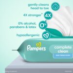 Pampers Baby Wipes, Complete Clean Baby Fresh Scented Wipe, Gently Cleans Head to Toe, 864 Total (12 Flip-Top Packs) - Image 2