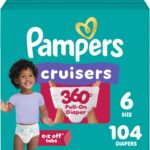Pampers Diapers - Cruisers 360 - Size 6, 104 Count, Babyproof up to 100% Leakproof Pull-On Diaper