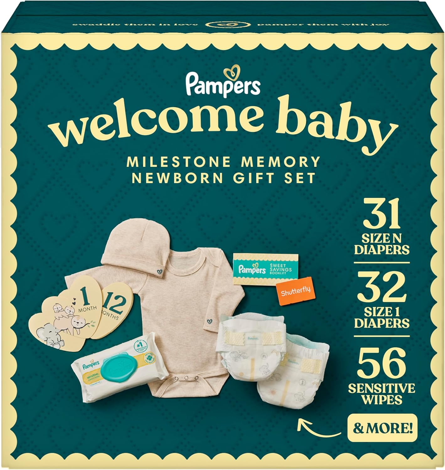 Pampers-Gift-Set-Disposable-Diapers-Sensitive-Wipes-Milestone-Gifts.jpg Pampers Gift Set, Disposable Diapers, Sensitive Wipes, & Milestone Gifts - Image 1