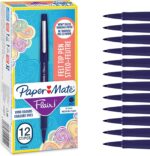 Paper Mate Flair Felt Tip Pens | Medium Point (0.7mm) | Navy Blue | 12 Count