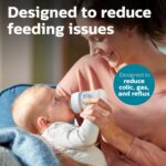 Philips Avent Anti-Colic Baby Bottle with AirFree Vent, Slow Flow 1 Nipple, 0m+, 4oz, 4 Pack, Clear, SCY701/04 - Image 2