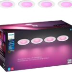 Philips Hue Smart Retrofit Recessed 5/6 Inch LED Downlight 4 Pack, White and Color Ambiance Color-Changing Light, 1100LM, Control with Hue App, Works with Alexa, Google Assistant and Apple HomeKit