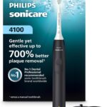 Philips Sonicare 4100 Series Electric Toothbrush - Sonic Toothbrush with Advanced Sonic Technology, Pressure Sensor, Two Intensity Settings, Smartimer & Quadpacer, Black, Model HX3681/24