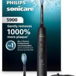 Philips Sonicare 5900 Series Electric Toothbrush, Pressure Sensor, 6 Brushing Settings, SmarTimer, BrushPacer, 21-Day Runtime, Gentle Professional-Clean Feel, for Sensitive Gums, Black, HX7131/02