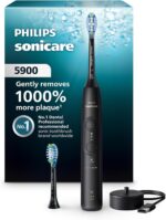 Philips Sonicare 5900 Series Electric Toothbrush, Pressure Sensor, 6 Brushing Settings, SmarTimer, BrushPacer, 21-Day Runtime, Gentle Professional-Clean Feel, for Sensitive Gums, Black, HX7131/02