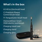 Philips Sonicare DiamondClean Smart 9500 Electric Toothbrush - Sonic Toothbrush with App, Pressure Sensor, 15 Brushing Settings, Replacement Reminder, USB Charging Travel Case, Black, Model HX9923/11 - Image 2