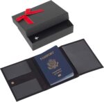 Pilot Wallet Passport Holder for Travel - RFID Blocking Genuine Leather Travel Document Holder with Gift Box Passport Wallet for Pilots Men and Women