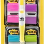 Post-it Flags Value Pack, 50/Dispenser, 4 Dispensers/Pack, 1 in Wide, Assorted Bright Colors, Includes FREE Flags + Highlighter (680-PPBGVA)