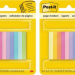Post-it Page Markers, Assorted Bright Colors, 1/2 x 2-Inches, 50-Markers/Pad, 10-Pads/Pack, 2-Pack