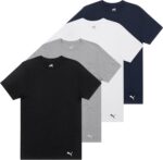Puma Men's 4 Pack Cotton Crewneck Short Sleeve T-Shirt