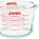 Pyrex 4-Cup Glass Measuring Cup For Baking and Cooking, Dishwasher, Freezer, Microwave, and Preheated Oven Safe, Essential Kitchen Tools