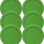 Pyrex 7200-PC (2-Cup) Lawn Green Replacement Lid (6-Pack) - Made in USA | BPA-Free Plastic | Secure Snap Fit | Refrigerator Safe | Top Rack Dishwasher Safe
