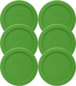 Pyrex 7200-PC (2-Cup) Lawn Green Replacement Lid (6-Pack) - Made in USA | BPA-Free Plastic | Secure Snap Fit | Refrigerator Safe | Top Rack Dishwasher Safe