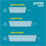 Pyrex Deep 3-Pack Glass Baking Dish Set (9"x13", 7"x11", 8"x8") With BPA-Free Lids, Rectangular Glass Bakeware, Dishwasher, Microwave, Freezer & Pre-Heated Oven Safe - Image 2