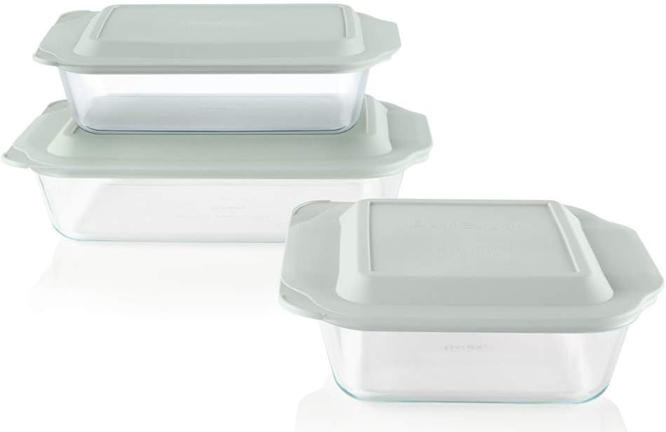 Pyrex-Deep-3-Pack-Glass-Baking-Dish-Set-9x13-7x11-8x8.jpg Pyrex Deep 3-Pack Glass Baking Dish Set (9"x13", 7"x11", 8"x8") With BPA-Free Lids, Rectangular Glass Bakeware, Dishwasher, Microwave, Freezer & Pre-Heated Oven Safe - Image 1
