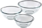 Pyrex Essentials (3-Piece) Glass Mixing Bowls Set For Prepping, Baking and Cooking, Preheated Oven, Dishwasher, Freezer, and Microwave Safe