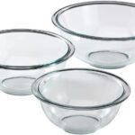 Pyrex Essentials (3-Piece) Glass Mixing Bowls Set For Prepping, Baking and Cooking, Preheated Oven, Dishwasher, Freezer, and Microwave Safe