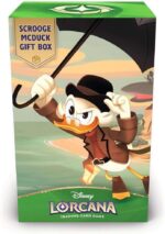 Ravensburger Disney Lorcana TCG: Scrooge McDuck Gift Box - Glimmer Foil Promo Card, 5 Assorted Booster Packs, Storage Box and Dividers - Trading Card Game & Disney Collectible - Ages 8+