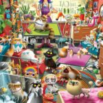 Ravensburger The Cat Groomer – 1000 Piece Jigsaw Puzzle by Dean Macadam – Whimsical Cat Salon Scene - Vibrant Artwork - Premium Quality Ages 14 and Up