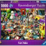 Ravensburger - The Dog Walker - 1000 Piece Jigsaw Puzzle - Vibrant, Bold Colors and Laugh Inducing Details of an Over-Committed Dog Walker - Premium Quality - Puzzles for Adults