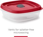 Rubbermaid 16-Piece BPA-Free Plastic Food Storage Set, Red Vented Lids - Microwave, Dishwasher Safe: Perfect for Meal Prep, Leftovers, and Kitchen Organization - Image 2