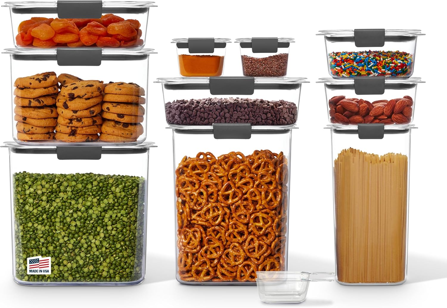 Rubbermaid-Brilliance-Pantry-10-Piece-Set-Clear-and-Airtight-Food.jpg Rubbermaid Brilliance Pantry 10 Piece Set, Clear and Airtight Food and Pantry Storage Containers - Image 1