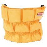 Rubbermaid Commercial Products Supply Organizing Caddy for Brute Trash Cans Yellow Tool Organizer Storage for Spray Bottles/Paper Towels/Gloves/Scrub Brush 1 Count