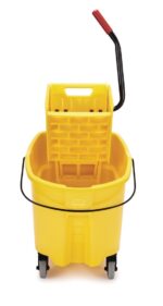 Rubbermaid Commercial Products WaveBrake 35 Qt. Side-Press Mop Bucket and Wringer Combo on Wheels Yellow for Professional/Industrial/Business Heavy-Duty Floor Cleaning/Mopping - Image 2