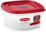 Rubbermaid Easy Find Lid Square 5-Cup Food Storage Container (Pack of 3), Red (Vented) - Image 2