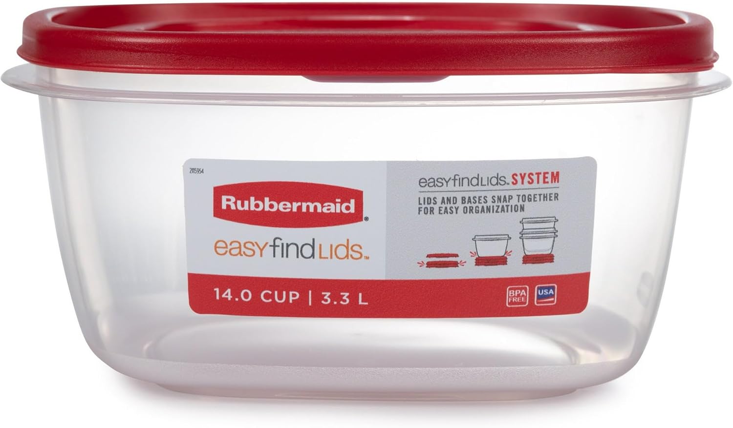 Rubbermaid-Easy-Find-Lids-Food-Storage-Container-14-Cup-Red.jpg Rubbermaid Easy Find Lids Food Storage Container, 14 Cup, Red 2 Pack - Image 1