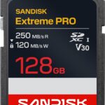 SANDISK 128GB Extreme PRO SD UHS-I Card - Up to 250MB/s Read Speed and 120MB/s Write Speed, 4K UHD, Full HD, U3, and V30 - SDSDXXJ-128G-GSCIN